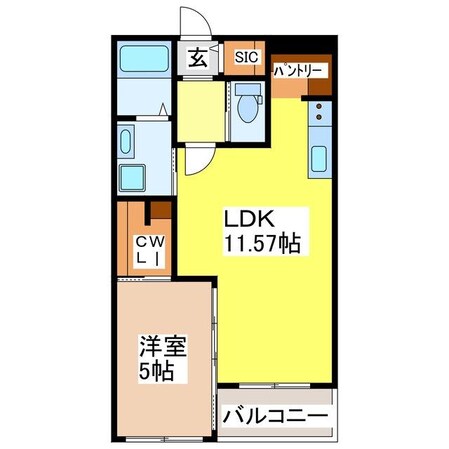 ラスヴェール西条の物件間取画像